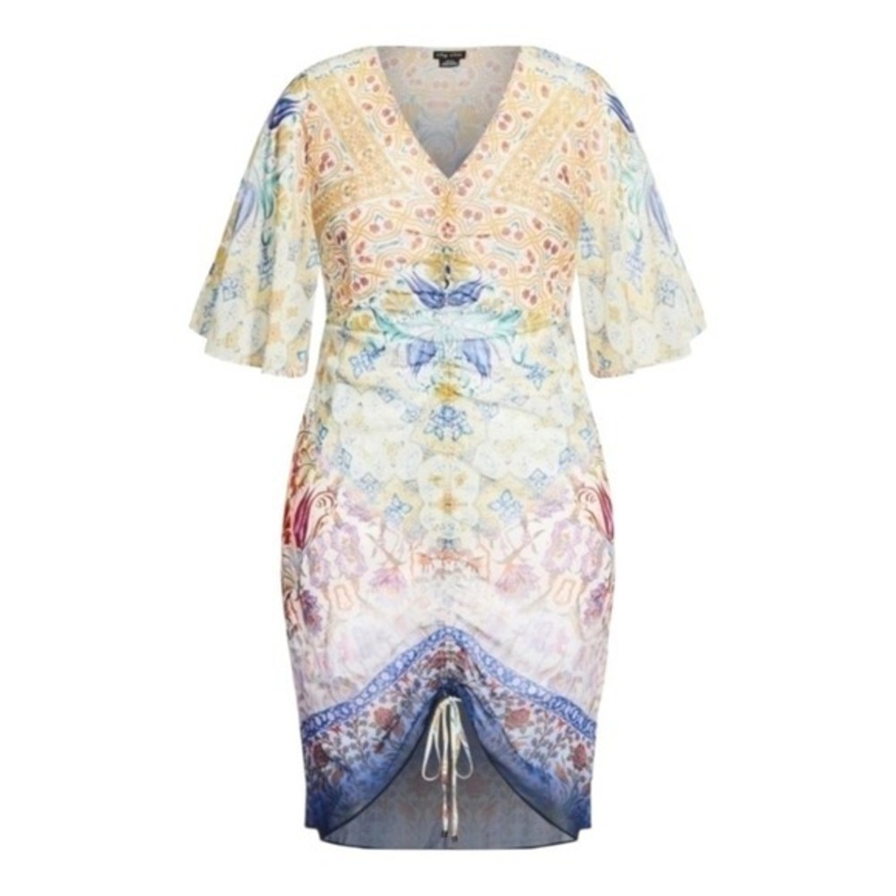 City Chic Mirrored Zambia Multicolor Women's Convertible Dress Plus Size 16 New‎ - Picture 4 of 8